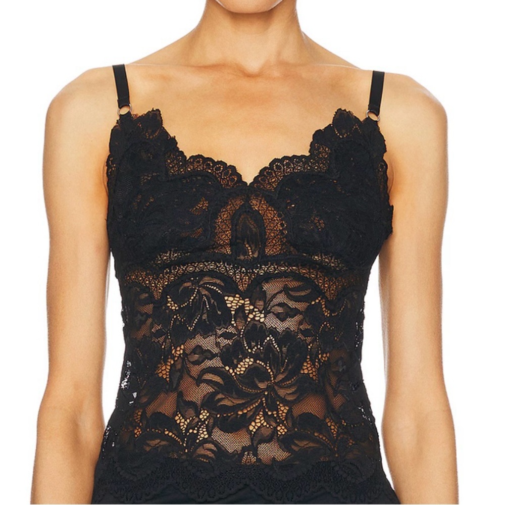 Paco Rabanne Black Floral Lace Tank